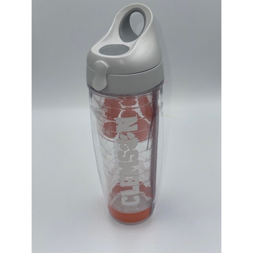 Tervis Clemson Tigers‎ Paw Logo Tumbler Water Bottle Flip Top Lid Orange Grey